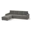 Apollo Compact Sofa (Colour : Ash Grey Velvet, Cushion : Hard, Back Type : High Back, Seating Capacity : Left Aligned 3 Seater + Left Aligned Chaise + Ottoman)