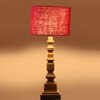 Devansh Maroon Jute Table Lamp With G Wood Natural Base -(7X7X21.25 Inches)-12