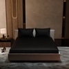 Stoa Paris 300TC UltrSatin Double Bedsheet Set Satin Double Midnight Black