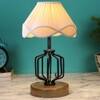 Collins Vintage off-white Shade Table lamp with Wood & Iron Base