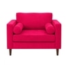 Bruch Boucle Fabric Arm Chair in Red Colour