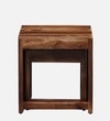 Lifty Sheesham Wood Nest Of Tables In Rustic Teak Finish