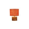 Derenik Orange Jute Table Lamp with Natural Wood Base