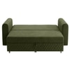 Baruna 2 Seater Velvet Pull Out Sofa Cum Bed with Storage In Green Color