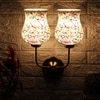 Devansh Metal Electric Wall Light in Gold Colour with Multicolor Shade Count of 2 Lights