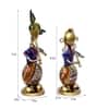 Desert Art Metal Handpainted Couple Musician Showpiece Set of 2