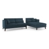 Lewis Sectional Sofa (Colour : Sea Port Blue Velvet, Cushion : Soft, Seater : Right Aligned 3 Seater + Right Aligned Chaise)