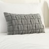 Basket Knit Light Grey Melange Pillow Cover 12X20 Inches