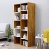 Hexa Engineered Wood Bookshelf Multipurpose Storage Rack in Giant Wood and Frosty White Colour