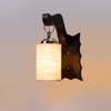 Devansh Solid Wood Electric Wall Light in Brown Colour with White Shade Count of 1 Light