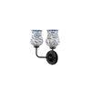 Aerilyn Dual Multicolor Mosaic Glass Wall Mounted Lamp with Iron Base