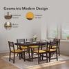 Caprica Solid Wood Dining Chair Set Of 2 In Mango Walnut Finish With Yellow Fabric Colour