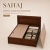 Sahaj Solid Wood Compact Queen Bed Box Storage Provincial Teak Finish Mattress 60 x 72 Inches