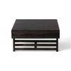 Bradford Sheesham Wood Coffee Table With Foldable Legs In Mahogany Finish