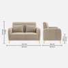 Monly Velvet 2 Seater Sofa Cream Color