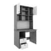 Avenly Study Table with Storage Grey and Frosty White