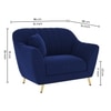 Rivo Velvet 1 Seater Sofa in Navy Blue Color