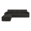 Apollo Compact Sofa (Colour : Graphite Grey, Cushion : Soft, Back Type : Regular, Seating Capacity : Left Aligned 3 Seater + Left Aligned Chaise + Ottoman)