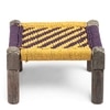 Riaza Solid Wood Maachi Foot Stool in Purple & Yellow Canning