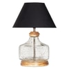 Tuscan Glass and Wood Table Lamp With Black Cotton Shade