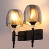 Eliante Modern Wall Lights Mild Steel & Glass Material Glossy Black & Smoky Finish