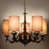 Devansh Dual Gold  Antique Wall Mounted Lamp With Beige Jute Shade