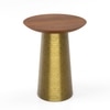 Helios Solid Wood Side Table in Epl Gold Finish
