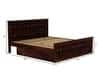 Moglis Solid Wood King  Size Bed With Drawer Storage (Walnut Finish)