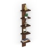 BLUEWUD Louis Engineered Wood Wall Decor Floating Shelf Display Rack Decorative Hall D�cor for Living Room Home Furniture 5 Shelves (Brown Maple)