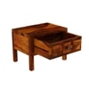 Square Solid Wood Box Bedside Table in Honey Finish