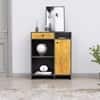 Hexa Red Multipurpose Storage Cabinet With 1 Drawer 1 Door in Slate Grey And Giant Wood Colour