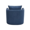 Oxford Boucle Fabric Lounge Chair in Blue Colour