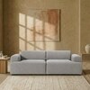 Comforthaven Wood 2 Seater With Upholstery Non Storage Sofa In Grey Colour