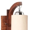 Devansh Solid Wood Electric Wall Light in Brown Colour with off-white Shade Count of 1 Light