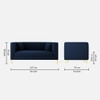 Texude Velvet 2 Seater Sofa Navy Blur in Colour