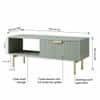 Velin Ridged Coffee Table with Drawer Dark Ash