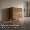 Toledo Solid Wood Chest of 6 Drawers In Amber Walnut Finish