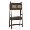 Strava Solid Wood and Cane Study Unit in Dark Chestnut Finish
