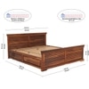 Hearti Sheesham Wood King Size Bed In Teak Finish With Box Storage (72 x 78 inches)