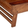 Bradford Sheesham Wood Contemporary Square Foldable Coffee Table In Natural Teak Finish