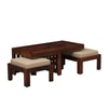 Morris Nesting Coffee Table with Seating in Beige Fabric