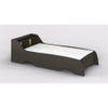 Batty Engineered Wood Non Storage Bed in Dark Grey Colour