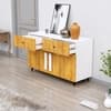 Hexa Red Multipurpose Storage Cabinet With 2 Drawer 2 Door in Frosty White And Giant Wood Colour