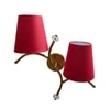 Devansh Metal Electric Wall Light in Gold Colour with Red Shade Count of 2 Lights