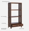 Vishi Solid Wood  Bookshelf in Provincial Teak Finish