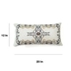 Ozaan Ivory Embroidered Linen Cushion Cover 12X20 Inches