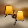 Devansh Metal Electric Wall Light in Gold Colour with Yellow Shade Count of 2 Lights