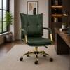 Doe Buck Marlon Modern Green Faux Leather Office Chair