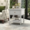 Dona Mango Wood Side and End Table (White Finish)