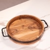 Ireka Home Anugraha Wooden Serving Tray with Iron Handles – Small